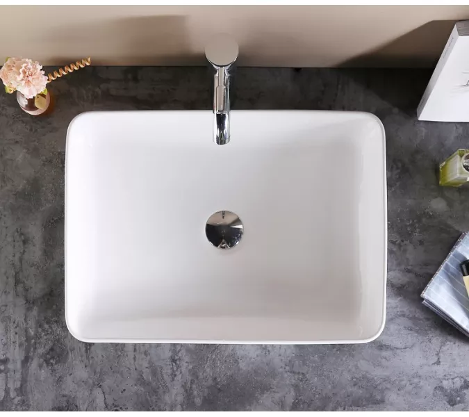 Раковина накладная прямоугольная CeramaLux 9103, Выбрать цвет: Белый, изображение 3