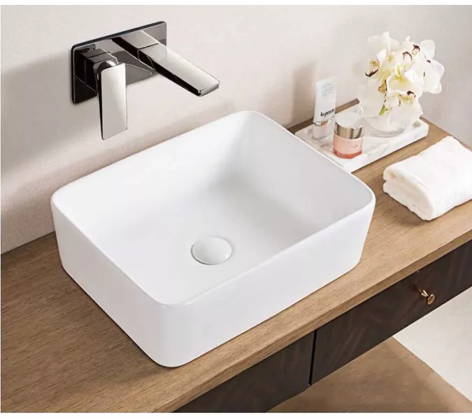 Раковина накладная прямоугольная CeramaLux 9103, Выбрать цвет: Белый, изображение 4