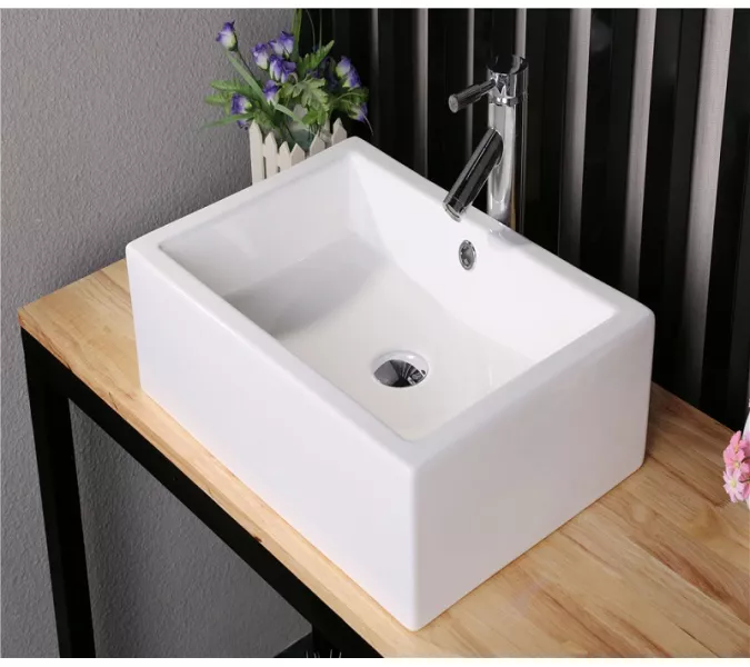 Раковина накладная,подвесная прямоугольная CeramaLux 9129, изображение 3