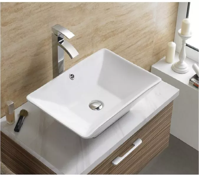 Раковина накладная прямоугольная CeramaLux 9212, изображение 2