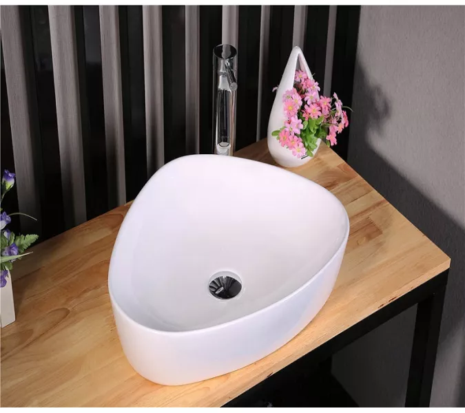 Раковина накладная нестандартная CeramaLux серия N  9386/9062/7472B, Выбрать размер: 50х40,5х10,6, изображение 4