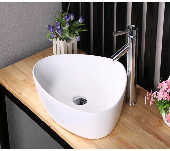 Раковина накладная нестандартная CeramaLux серия N  9386/9062/7472B, Выбрать размер: 50х40,5х10,6, изображение 5