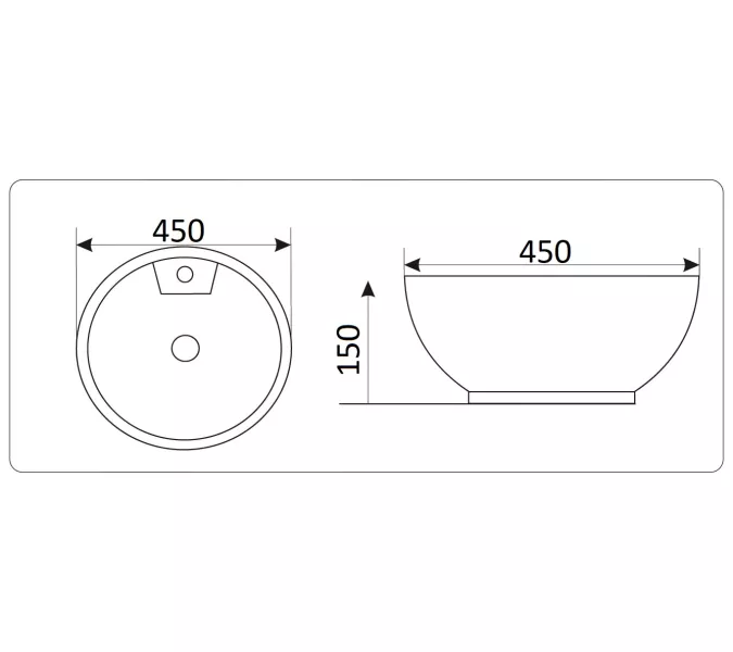 Раковина накладная круглая CeramaLux 9428, изображение 2