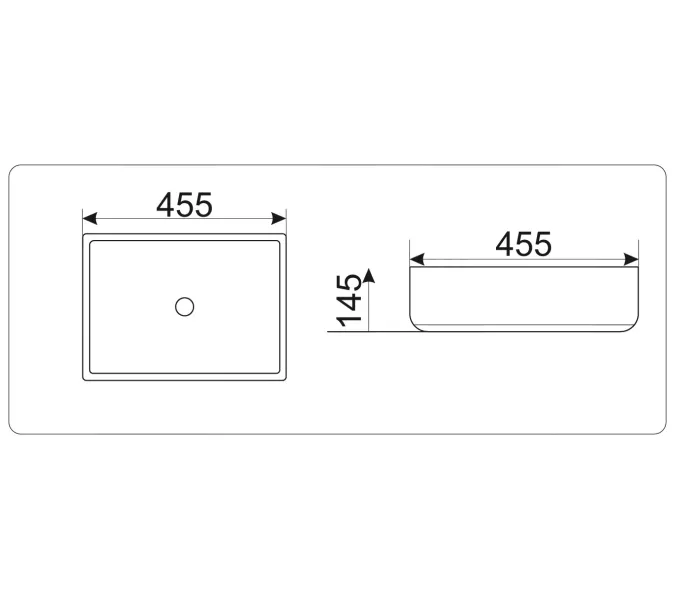 Раковина накладная прямоугольная CeramaLux 9439, изображение 3