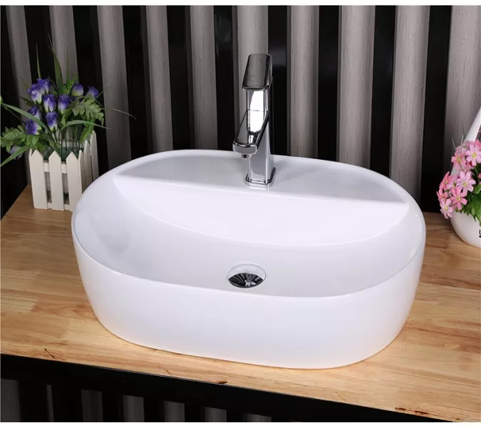 Раковина накладная овальная CeramaLux D1346/D1347, Выбрать размер: 61х41,5х14, изображение 3