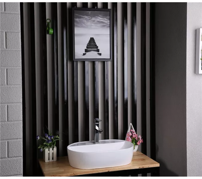 Раковина накладная овальная CeramaLux D1346/D1347, Выбрать размер: 61х41,5х14, изображение 5