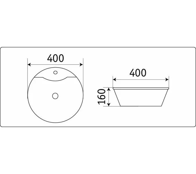 Раковина накладная круглая CeramaLux серия N 7026B/9008В, Выбрать размер: 40х40х16, изображение 4