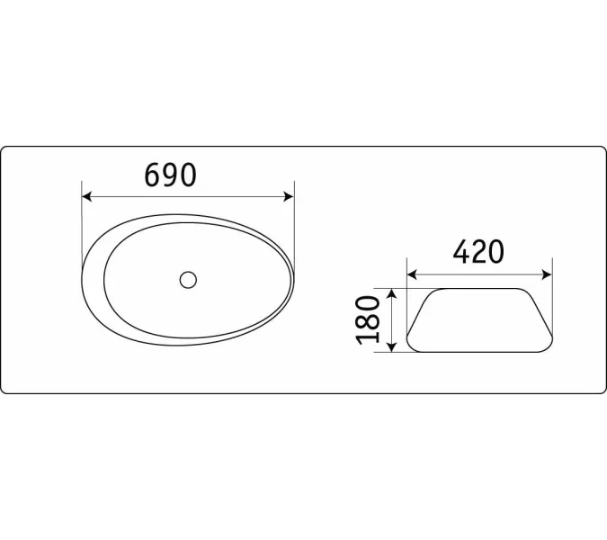 Раковина накладная нестандартная CeramaLux 7807, изображение 2