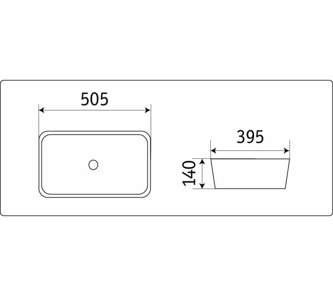 Раковина накладная прямоугольная CeramaLux 78104/78105, Выбрать размер: 50,5х40,5х14, Выбрать цвет: Белый, изображение 5