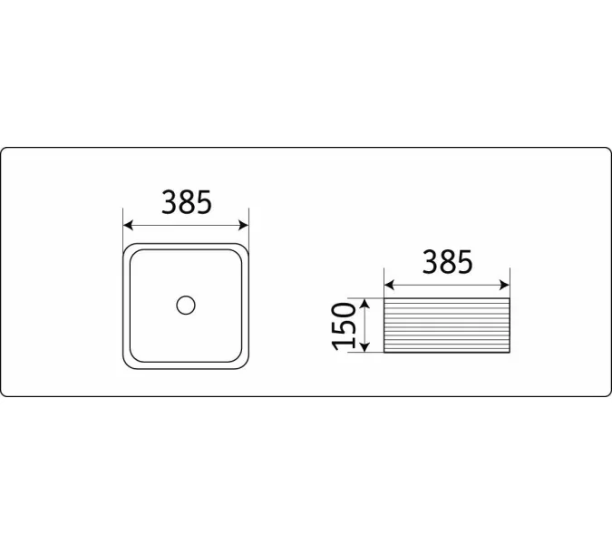 Раковина накладная прямоугольная CeramaLux W1531, Выбрать размер: 38х38х15, изображение 4