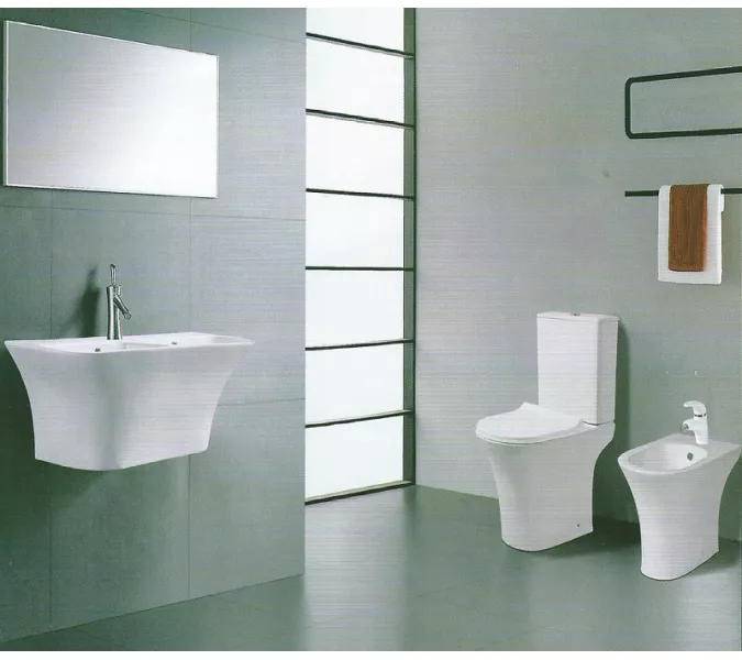 Унитаз напольный CeramaLux 1215/1217, Выбрать цвет: Белый глянец, изображение 2