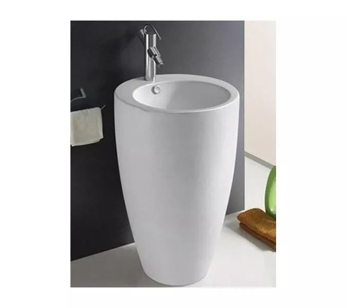 Раковина напольная круглая CeramaLux B133, Выбрать размер: 49х49, Выбрать цвет: Белый