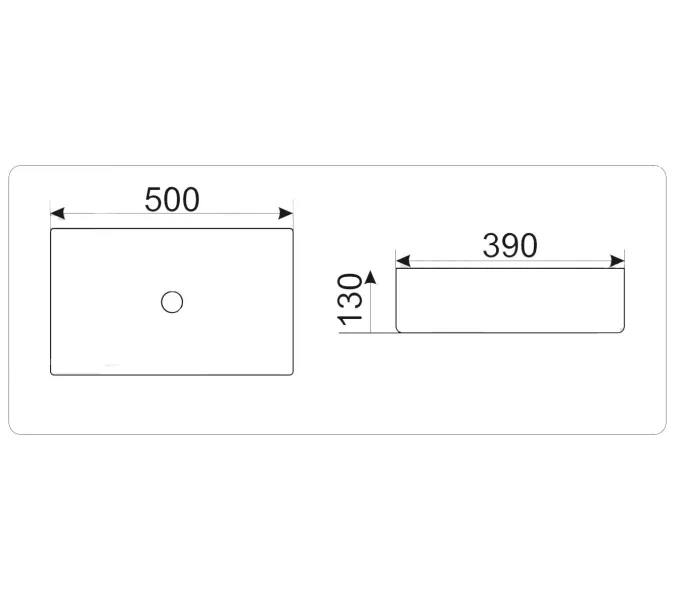 Раковина накладная прямоугольная CeramaLux  MNC 190, изображение 4