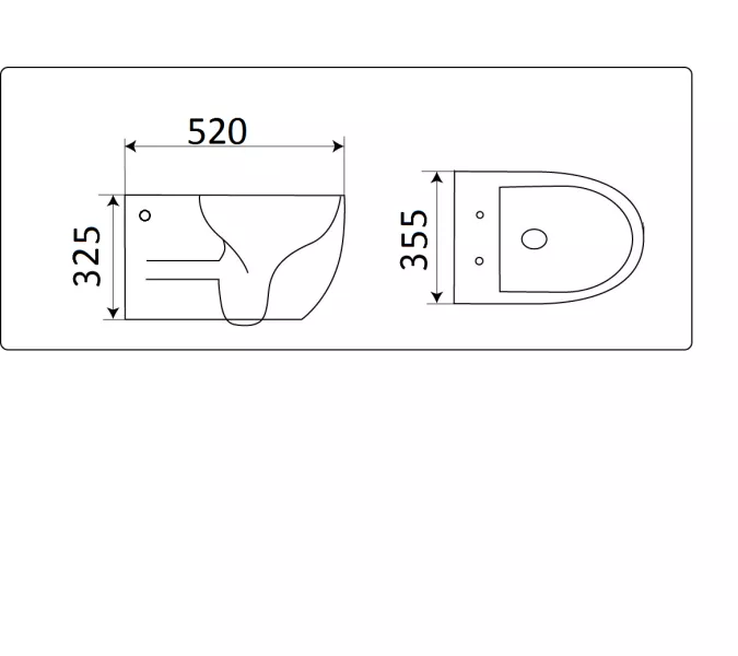 Унитаз подвесной CeramaLux 2196, Выбрать цвет: Черный глянцевый, изображение 2