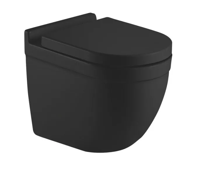 Унитаз подвесной CeramaLux 2198, Выбрать цвет: чёрный матовый