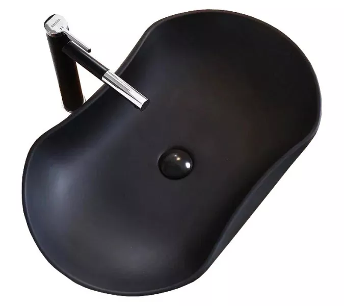 Раковина накладная нестандартная  CeramaLux 9175, Выбрать цвет: Черный глянец