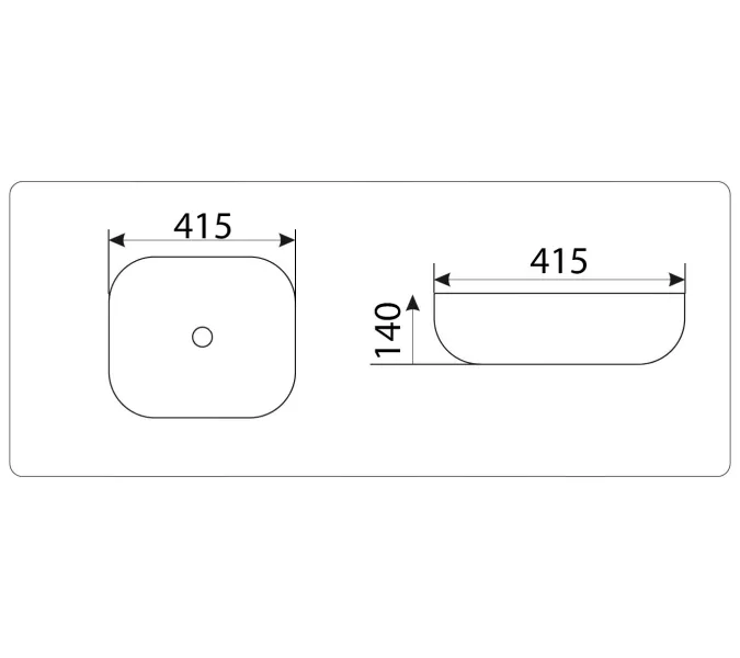 Раковина накладная полукруглая CeramaLux NC 360, изображение 3