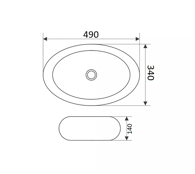 Раковина накладная овальная CeramaLux NC 433, Выбрать цвет: Золото, изображение 2