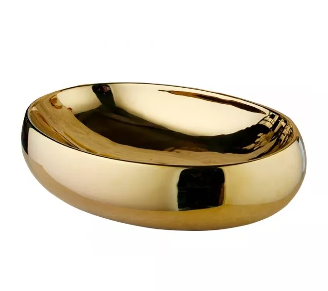 Раковина накладная овальная CeramaLux NC 433, Выбрать цвет: Золото