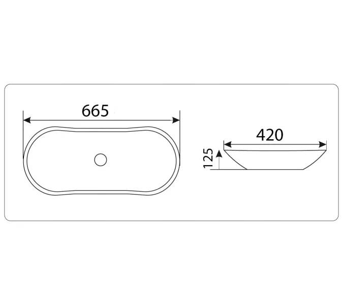Раковина накладная нестандартная CeramaLux  MNC, Выбрать цвет: Под камень, изображение 2