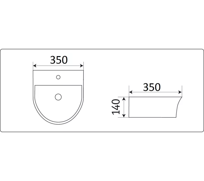 Умывальник подвесной полукруглый 78370, Выбрать размер: 35, изображение 3