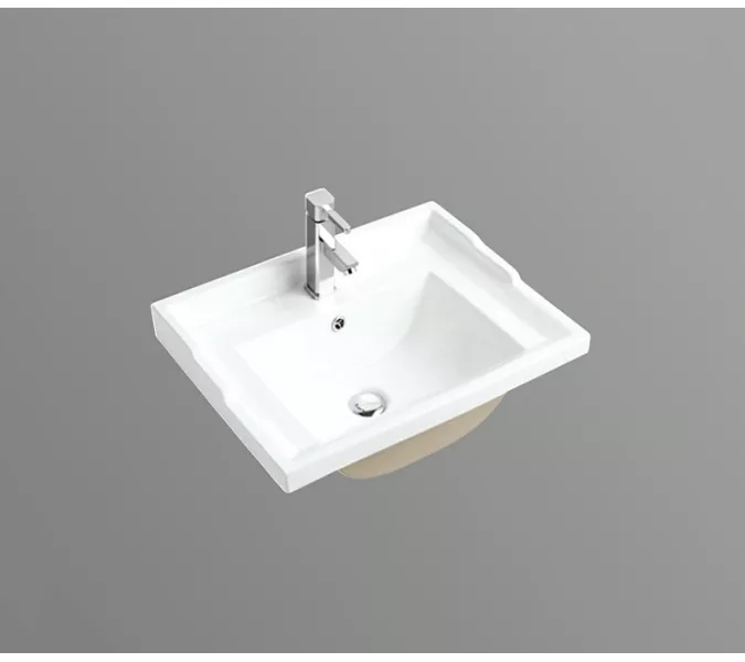 Раковина врезная прямоугольная CeramaLux NYJ840, Выбрать размер: 60, изображение 2