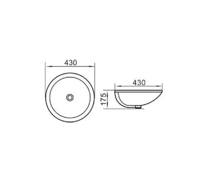 Раковина врезная круглая CeramaLux NYJ848, Выбрать размер: 43х43х18, изображение 2