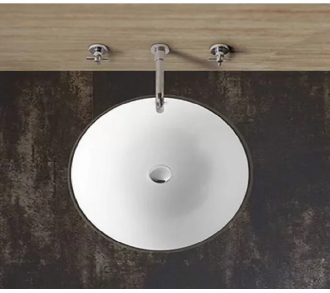 Раковина врезная круглая CeramaLux NYJ848, Выбрать размер: 43х43х18, изображение 3