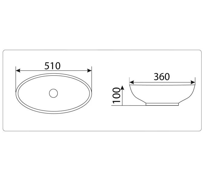 Умывальник овальный CeramaLux 9022, изображение 2