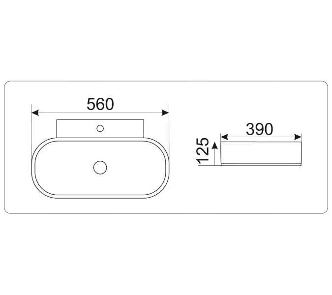 Раковина накладная овальная CeramaLux 9234, изображение 9
