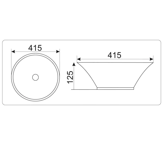 Раковина накладная круглая CeramaLux  9381, изображение 4