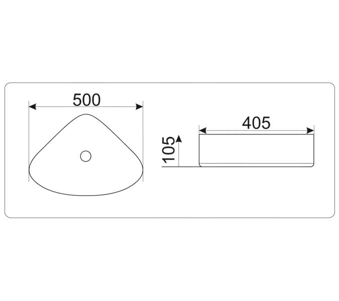 Раковина накладная нестандартная CeramaLux серия N  9386/9062/7472B, Выбрать размер: 50х40,5х10,6, изображение 6