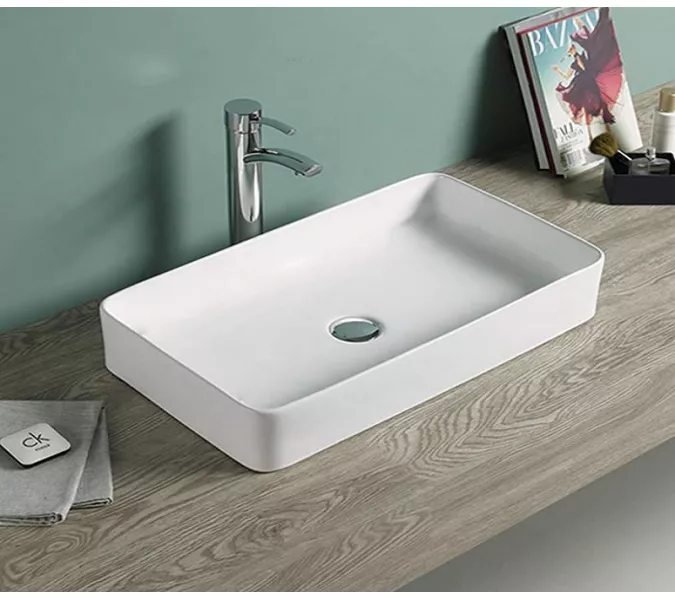 Раковина накладная прямоугольная CeramaLux 9396, Выбрать цвет: Белый, изображение 2