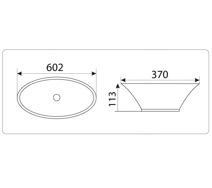 Раковина накладная овальная CeramaLux 9397, изображение 3