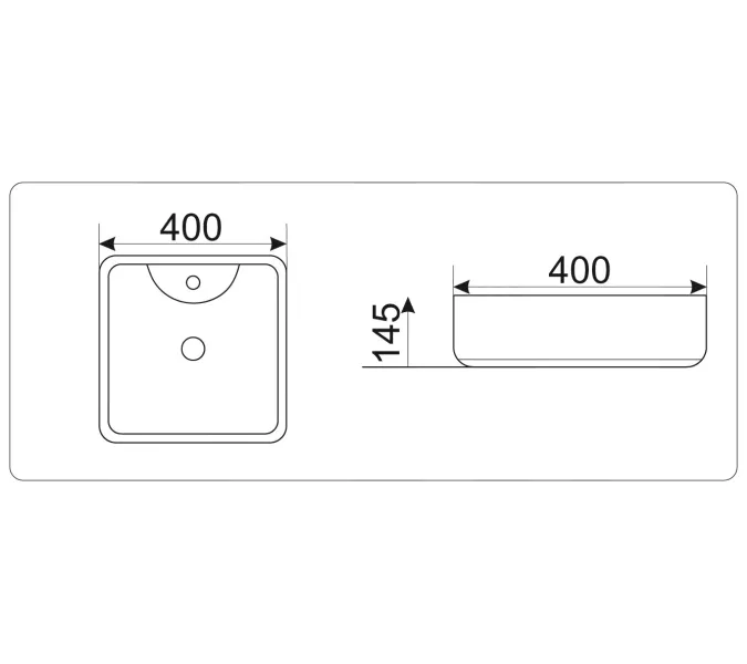 Раковина накладная прямоугольная CeramaLux 9443, изображение 2