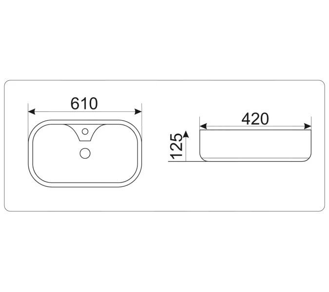 Раковина накладная овальная CeramaLux  9446, изображение 3