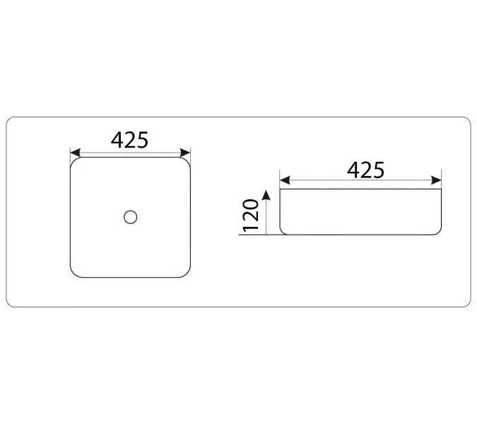 Раковина накладная прямоугольная CeramaLux LuxeLine D1305H004, изображение 3