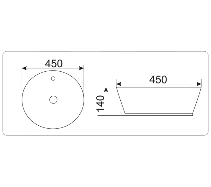 Раковина накладная круглая CeramaLux LuxeLine D1306H, Выбрать цвет: Белый, изображение 3