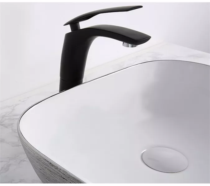 Раковина накладная прямоугольная CeramaLux LuxeLine D1333H13, Выбрать цвет: Белый/серебро, изображение 2