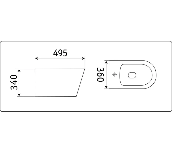 Биде подвесное СeramaLux 5330, Выбрать цвет: Белый, изображение 2