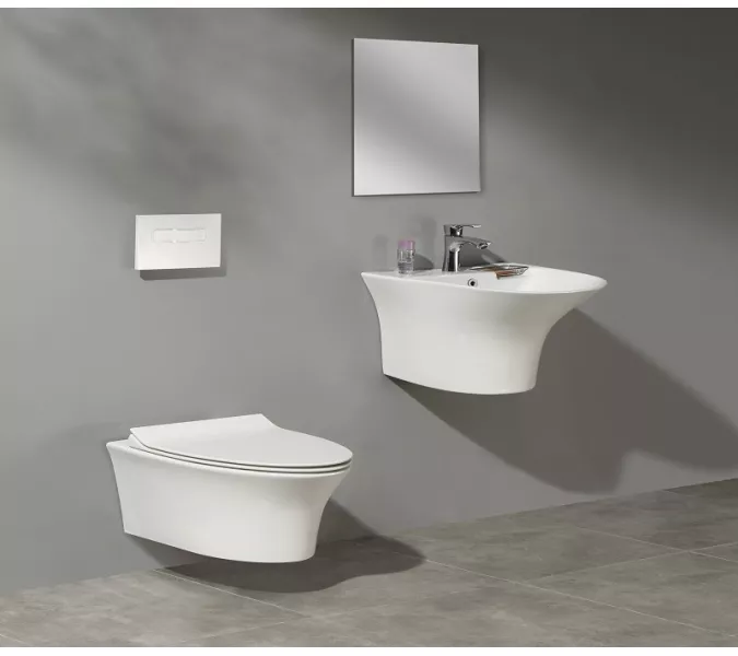 Умывальник подвесной полукруглый CeramaLux NB165, изображение 3