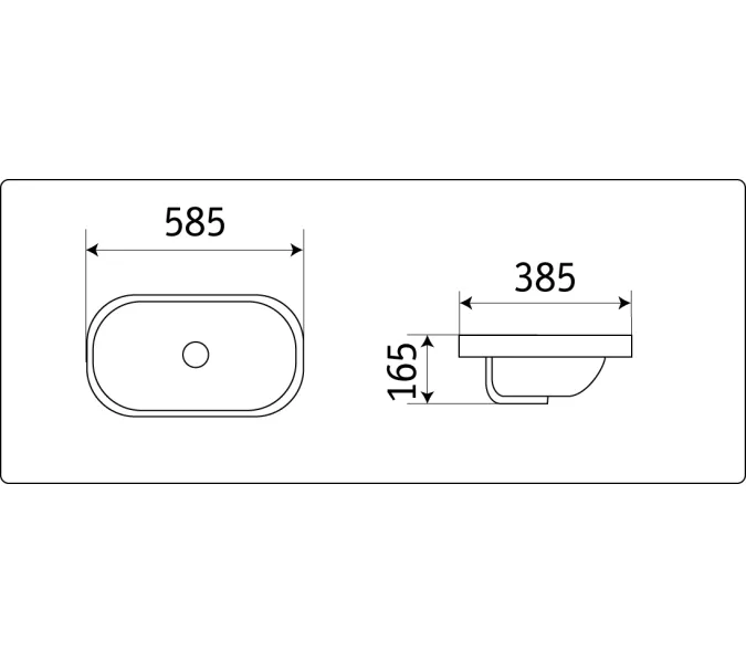 Раковина врезная овальная  CeramaLux 5006С, Комплектация: донный клапан, изображение 2
