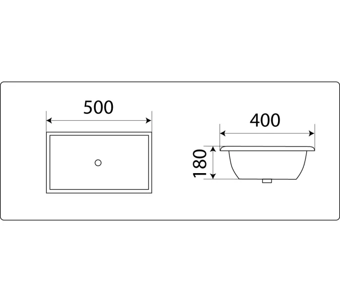 Раковина врезная прямоугольная CeramaLux 542A, изображение 4
