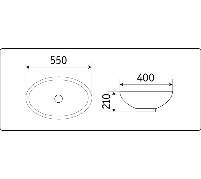 Раковина врезная овальная  CeramaLux 561, изображение 4