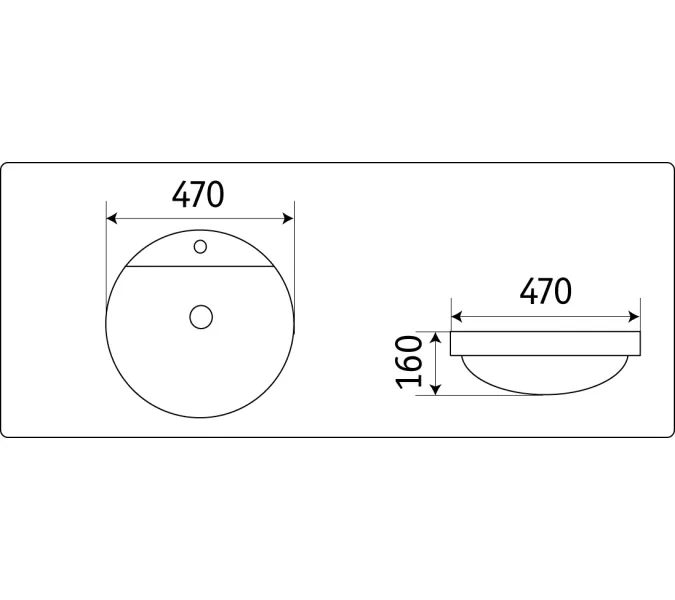 Раковина врезная круглая CeramaLux 7067A, изображение 3