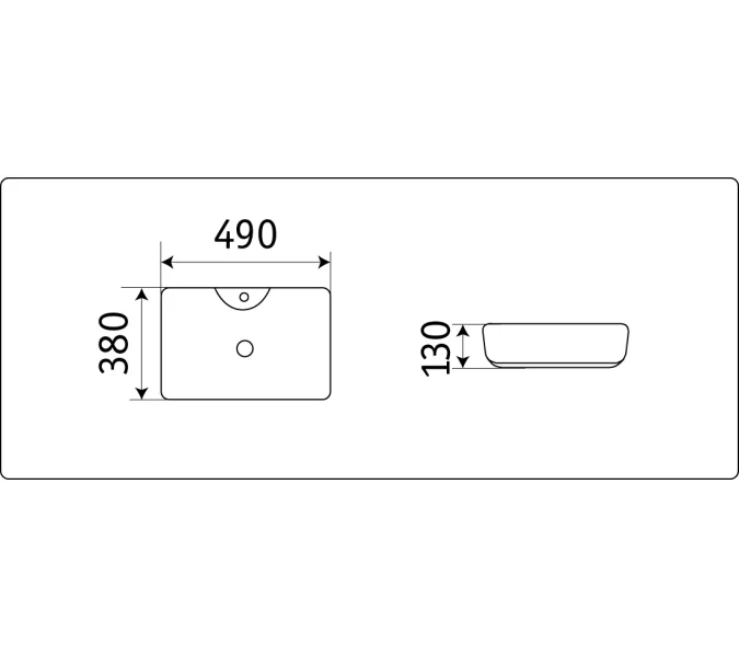 Раковина для ванной накладная прямоугольная CeramaLux 7291, Выбрать цвет: Белый, изображение 3