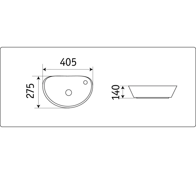 Умывальник подвесной/накладной CeramaLux 7717Х, изображение 4