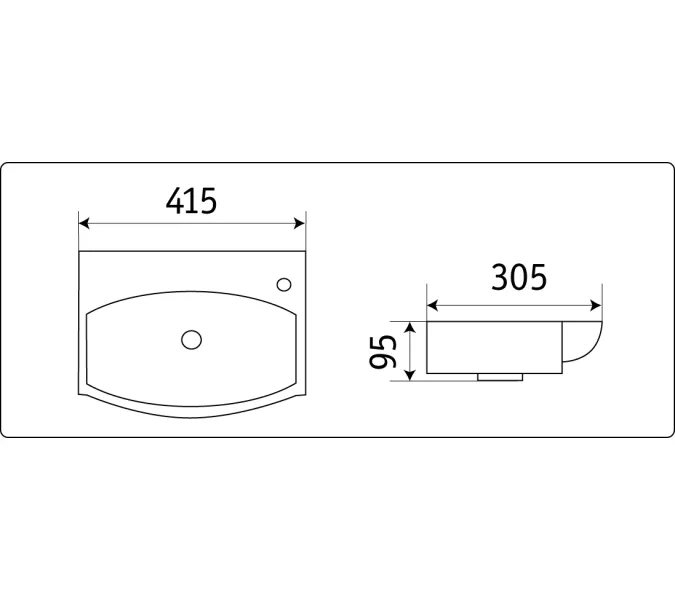 Раковина подвесная/накладная прямоугольная CeramaLux 78014, Выбрать размер: 40, Выбрать цвет: Белый, изображение 2
