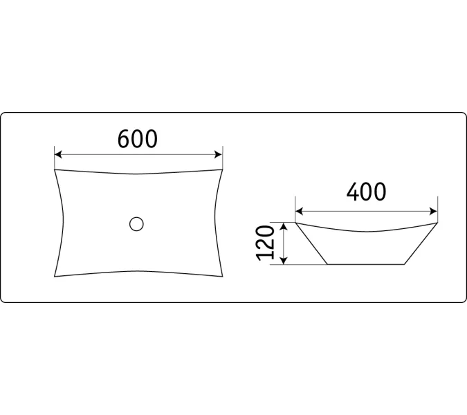 Раковина накладная прямоугольная CeramaLux 78123, Выбрать размер: 60, изображение 4