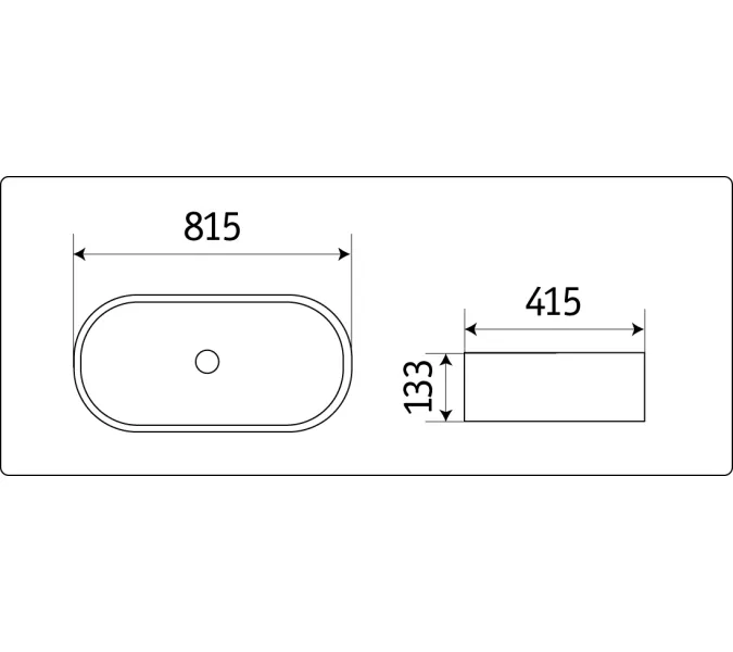 Раковина накладная овальная CeramaLux 78327, изображение 3